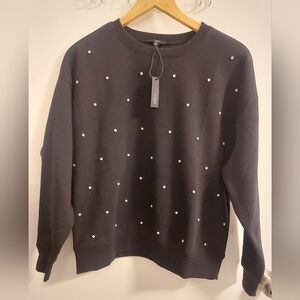 Studio Black Pearl-Embellished Sweater